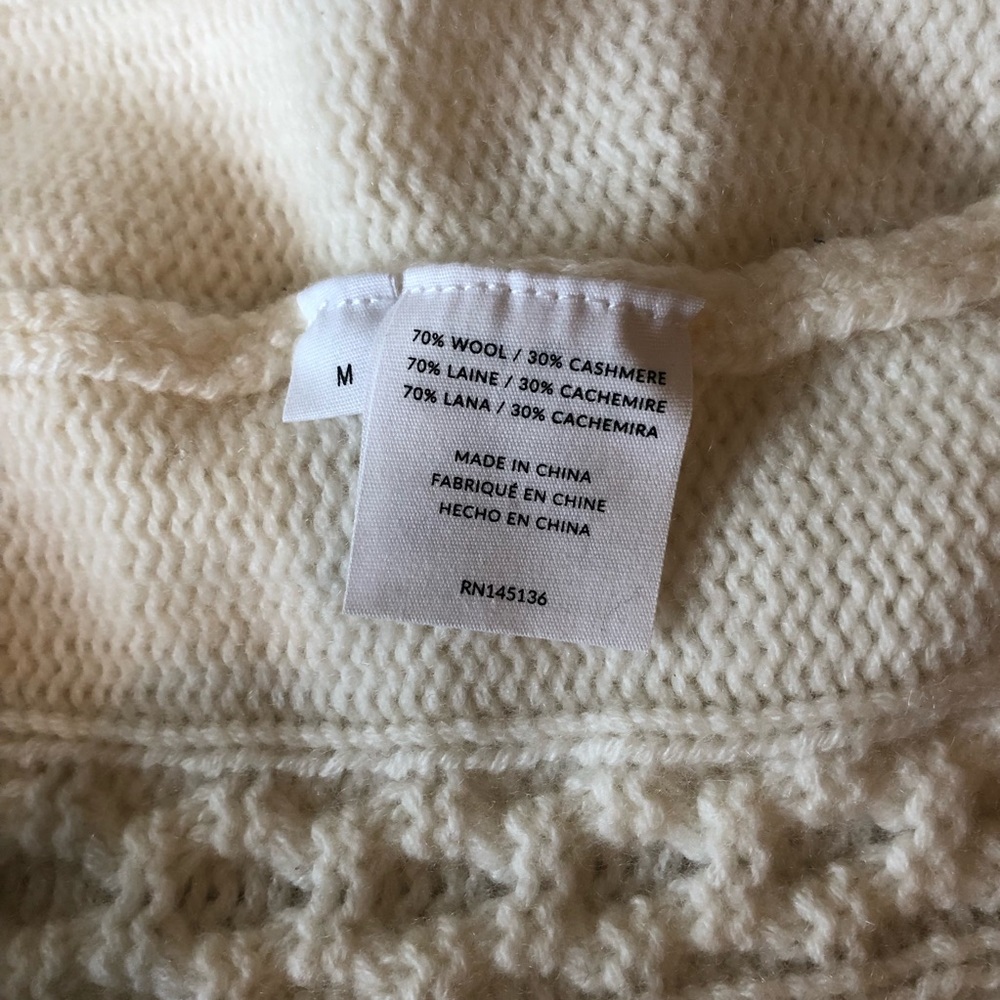 NAADAM wool cashmere boho oversized slouchy chunky cable knit grandpa cardigan - Picture 7 of 8